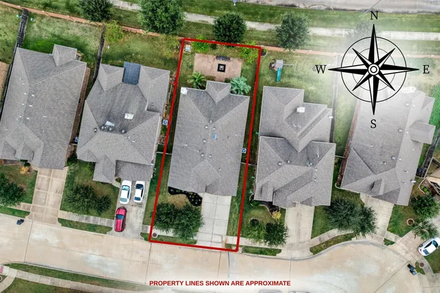 an aerial view of multiple house