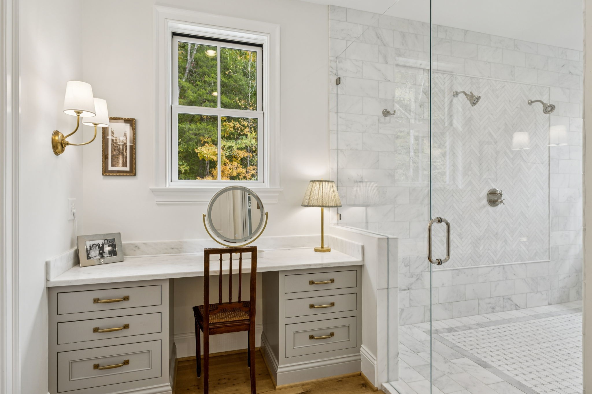 4388 Stenberg Road Whites Creek, TN 37189 - Photo 36 of 61 a bathroom with a shower a sink and a mirror