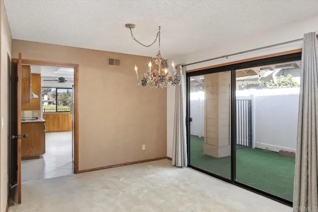 a view of a livingroom with a chandelier