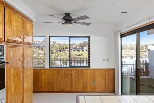 a living room with a large window
