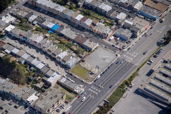 an aerial view of a city