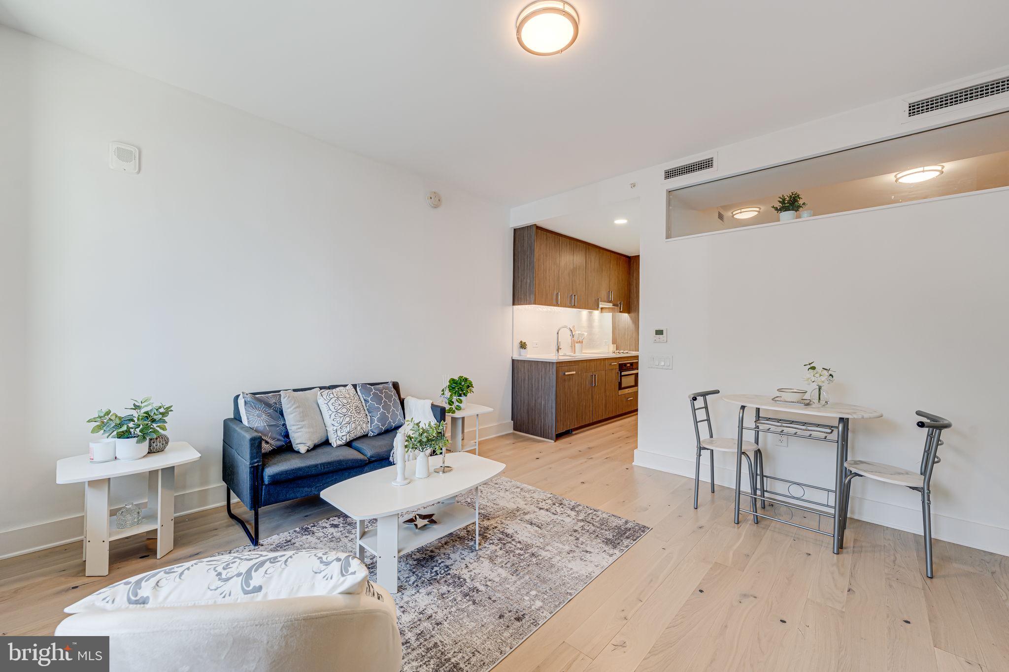 1211 Van Street Southeast, Unit 309 Washington, DC 20003 - Photo 33 of 66 a living room with furniture a fireplace and a flat screen tv