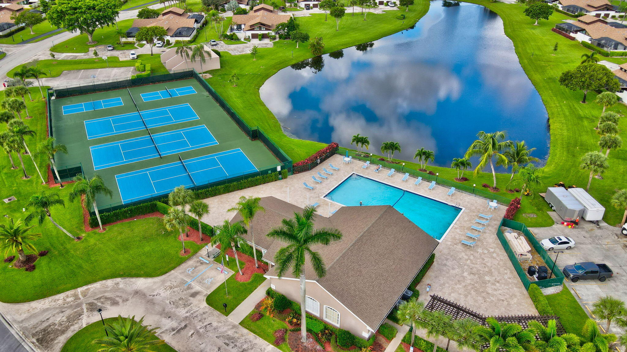 9842 Boca Gardens Trail, Unit C Boca Raton, FL 33496 - Photo 32 of 36 Aerial of Clubhouse