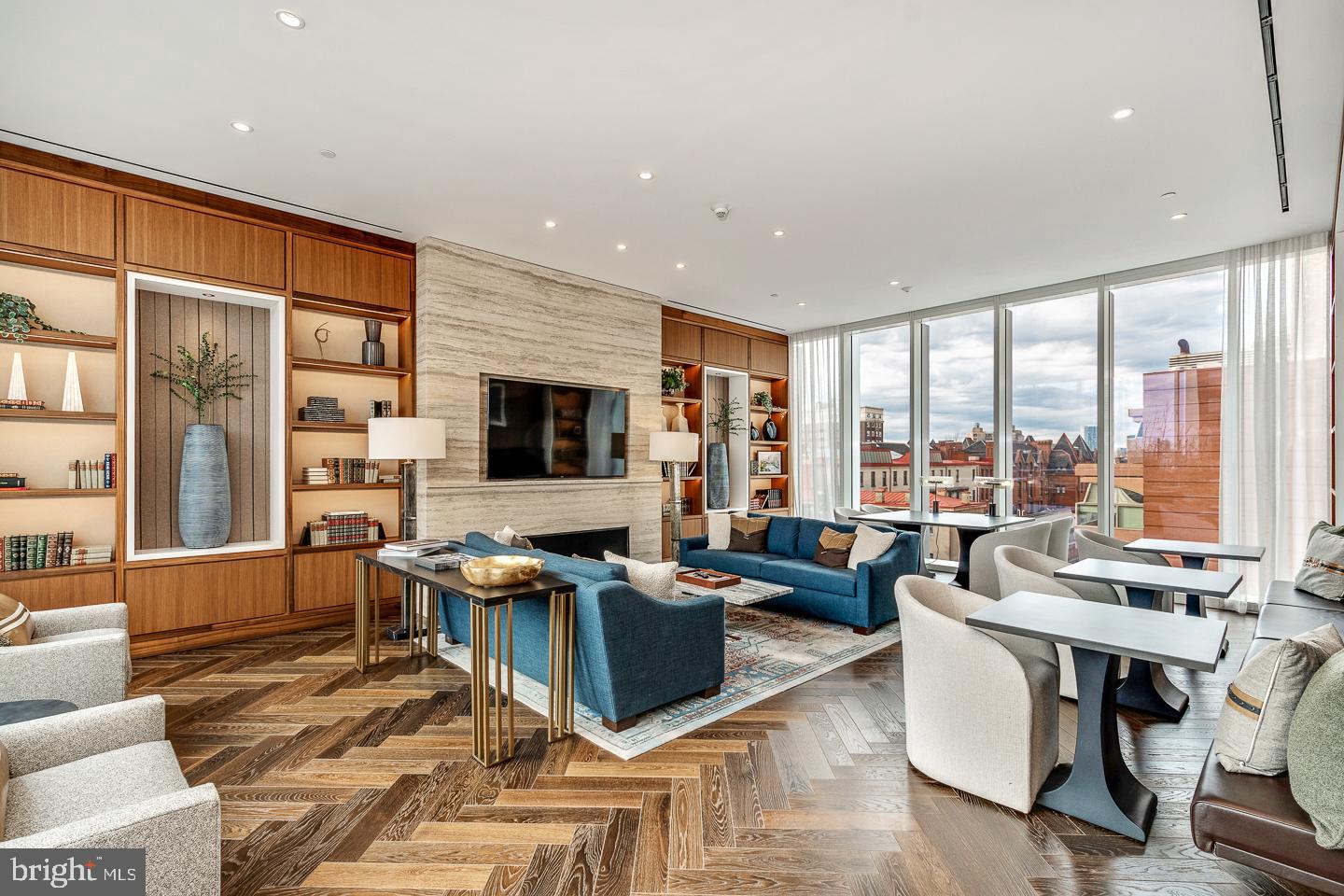 301 South Broad Street, Unit 4001 Philadelphia, PA 19107 - Photo 49 of 84 a living room with fireplace furniture and a flat screen tv