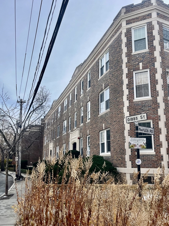 26 Gibbs Street, Unit 5 Brookline, MA 02446 - Photo 14 of 14 a front view of a building with garden