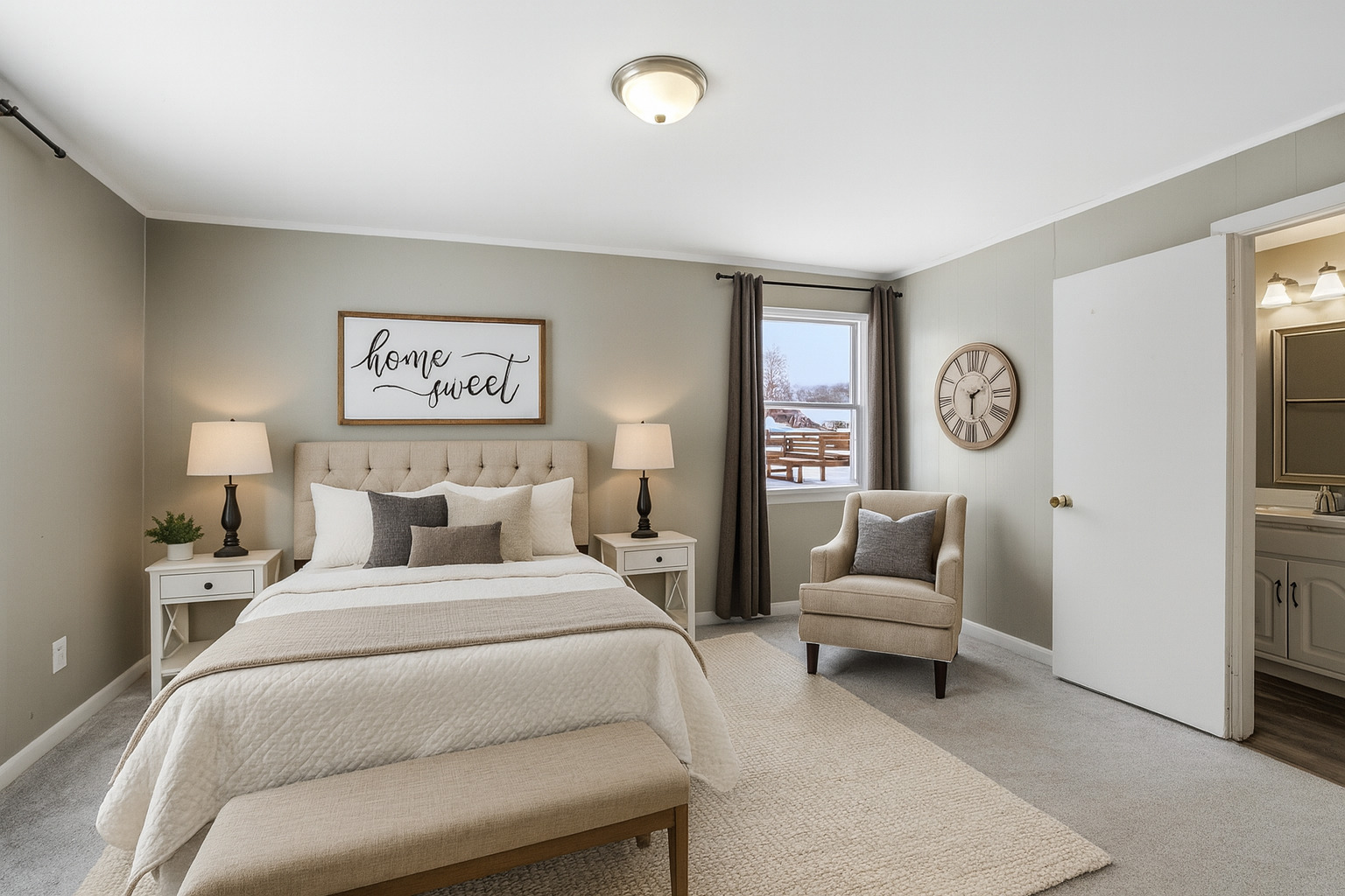 406 West Balsam Street Forreston, IL 61030 - Photo 17 of 36 a bedroom with a bed and a couch