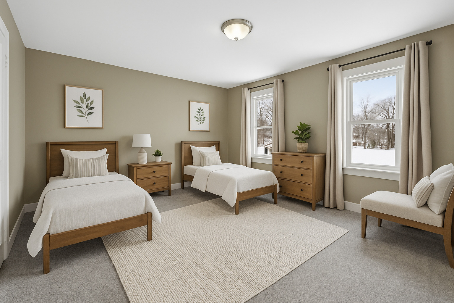 406 West Balsam Street Forreston, IL 61030 - Photo 22 of 36 a bedroom with two beds and a couch