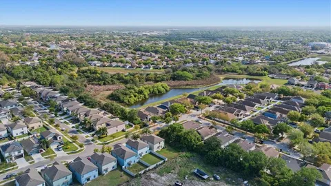an aerial view of multiple house