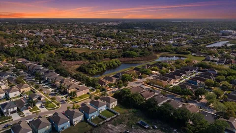 an aerial view of multiple house
