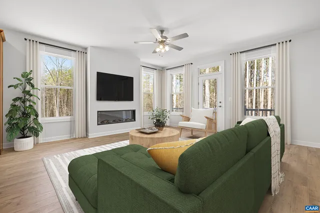 a view of kitchen and wooden floor