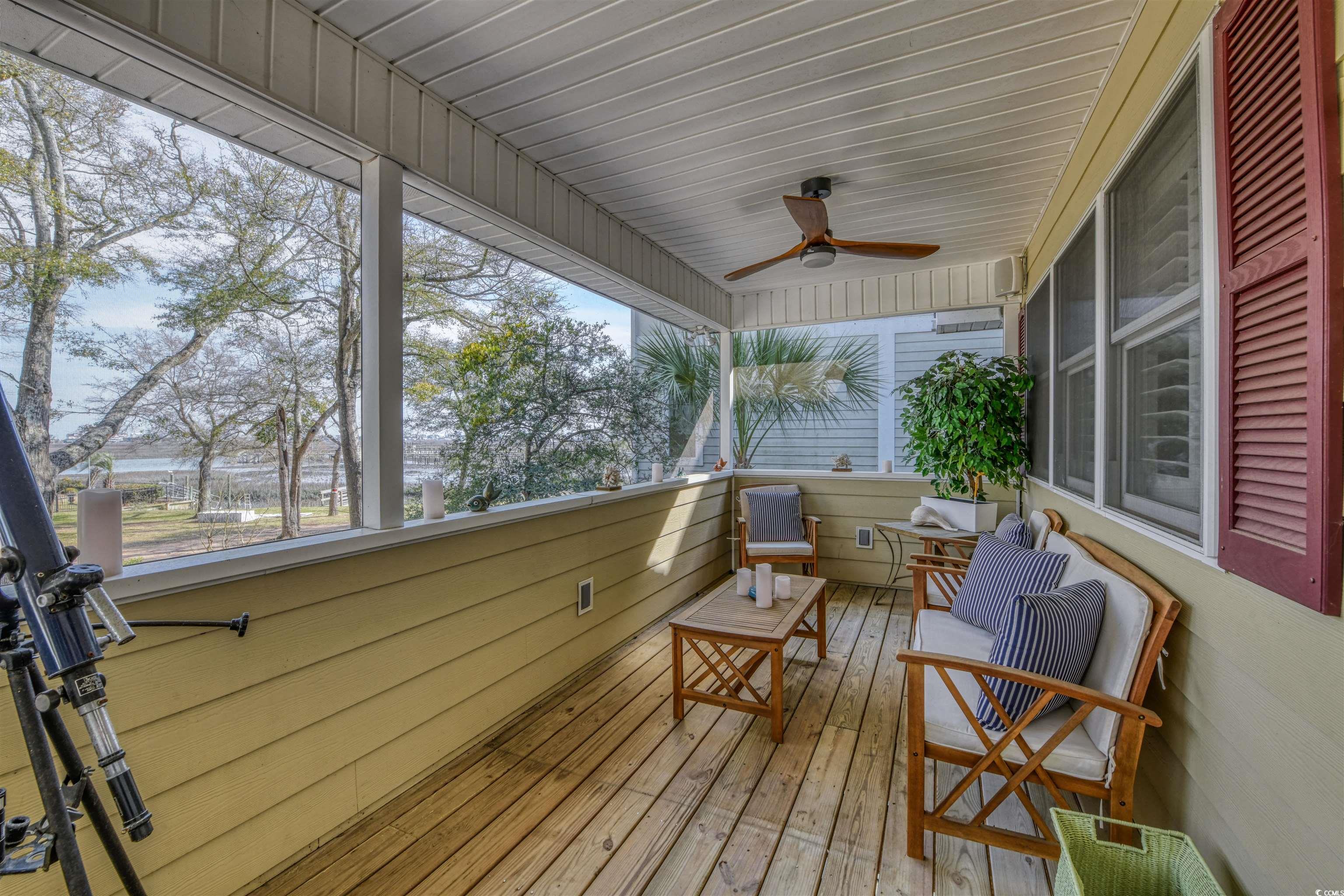 3714 Jordan Landing Road Murrells Inlet, SC 29576 - Photo 26 of 39 Sunroom featuring ceiling fan