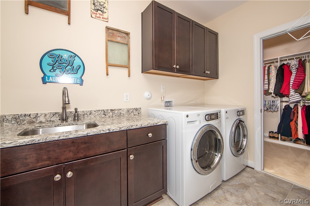 163 Button Bush Road Richmond, VA 23238 - Photo 14 of 46 a utility room with sink dryer and washer