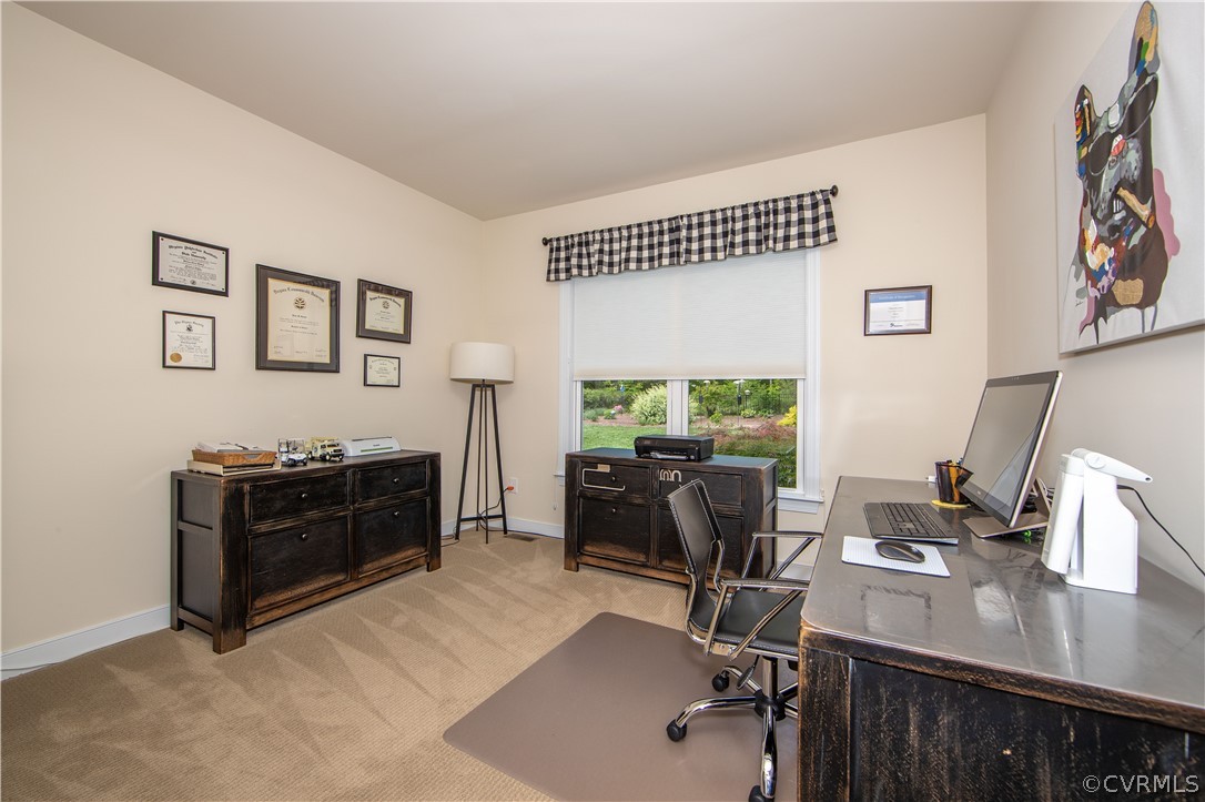 163 Button Bush Road Richmond, VA 23238 - Photo 21 of 46 a view of a workspace with furniture and a window