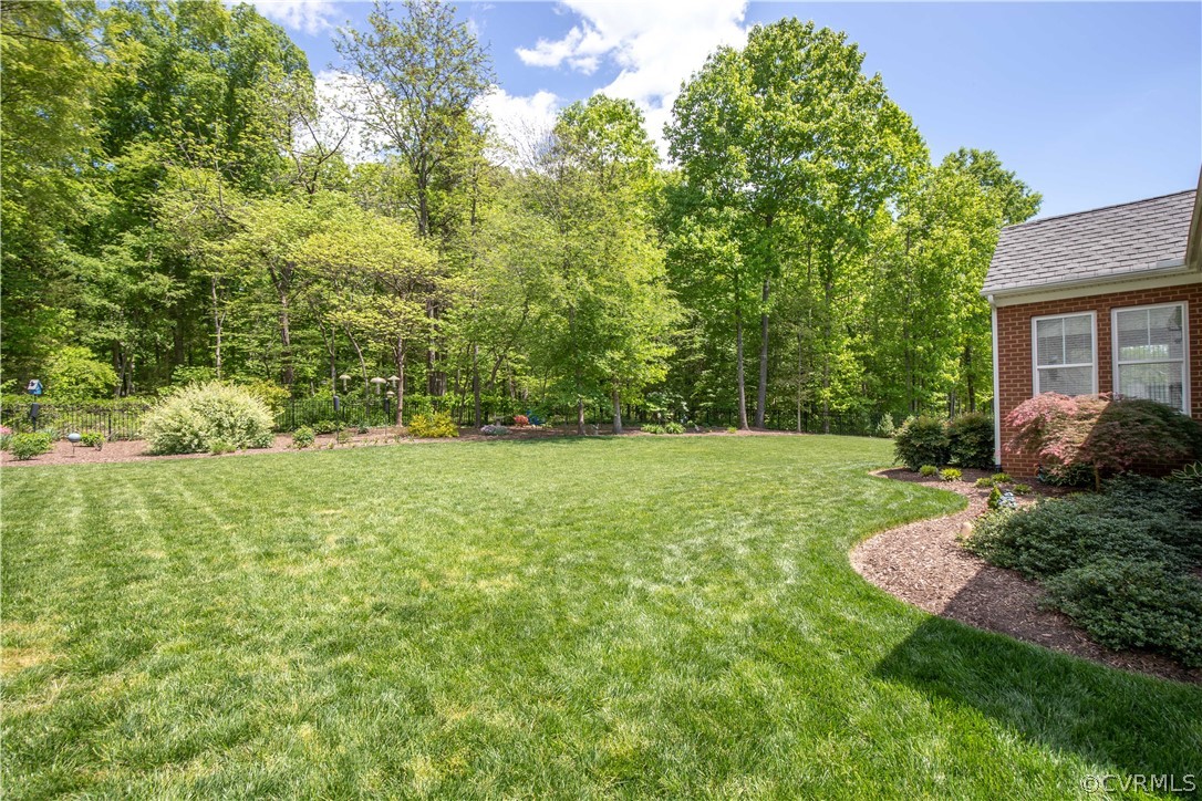 163 Button Bush Road Richmond, VA 23238 - Photo 43 of 46 a view of a garden with a fountain