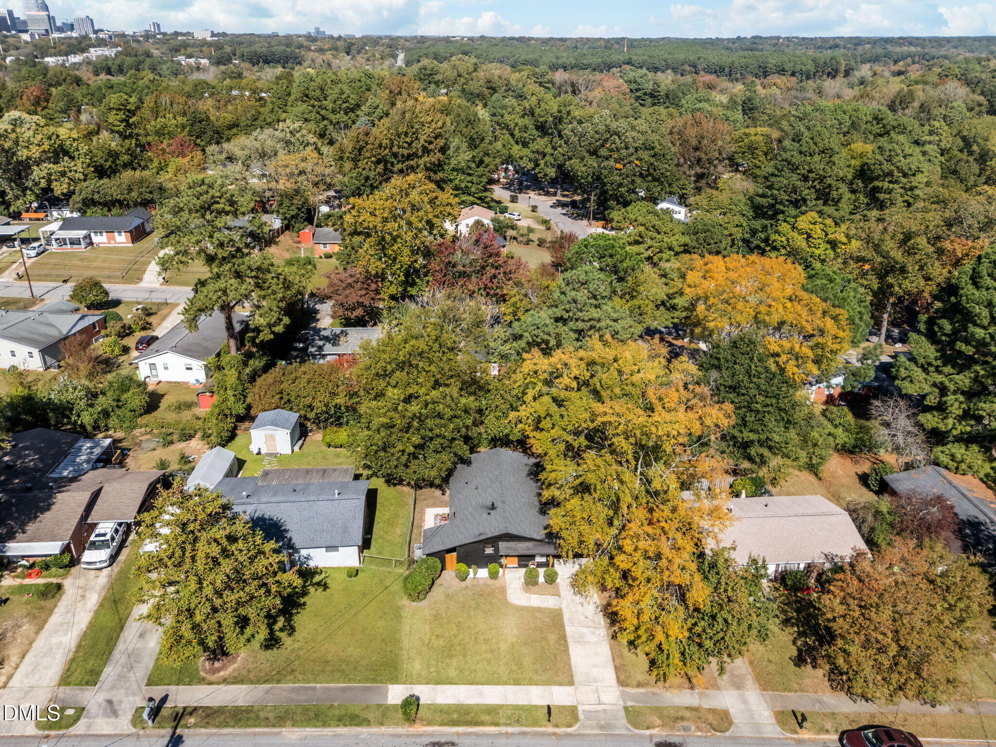 851 Hadley Road Raleigh, NC 27610 - Photo 42 of 46 an aerial view of residential houses with outdoor space