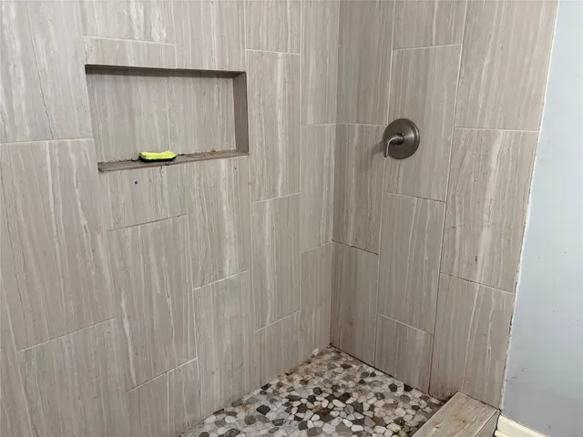 a bathroom with a shower