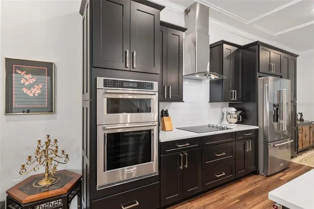 a view of staircase with white walls