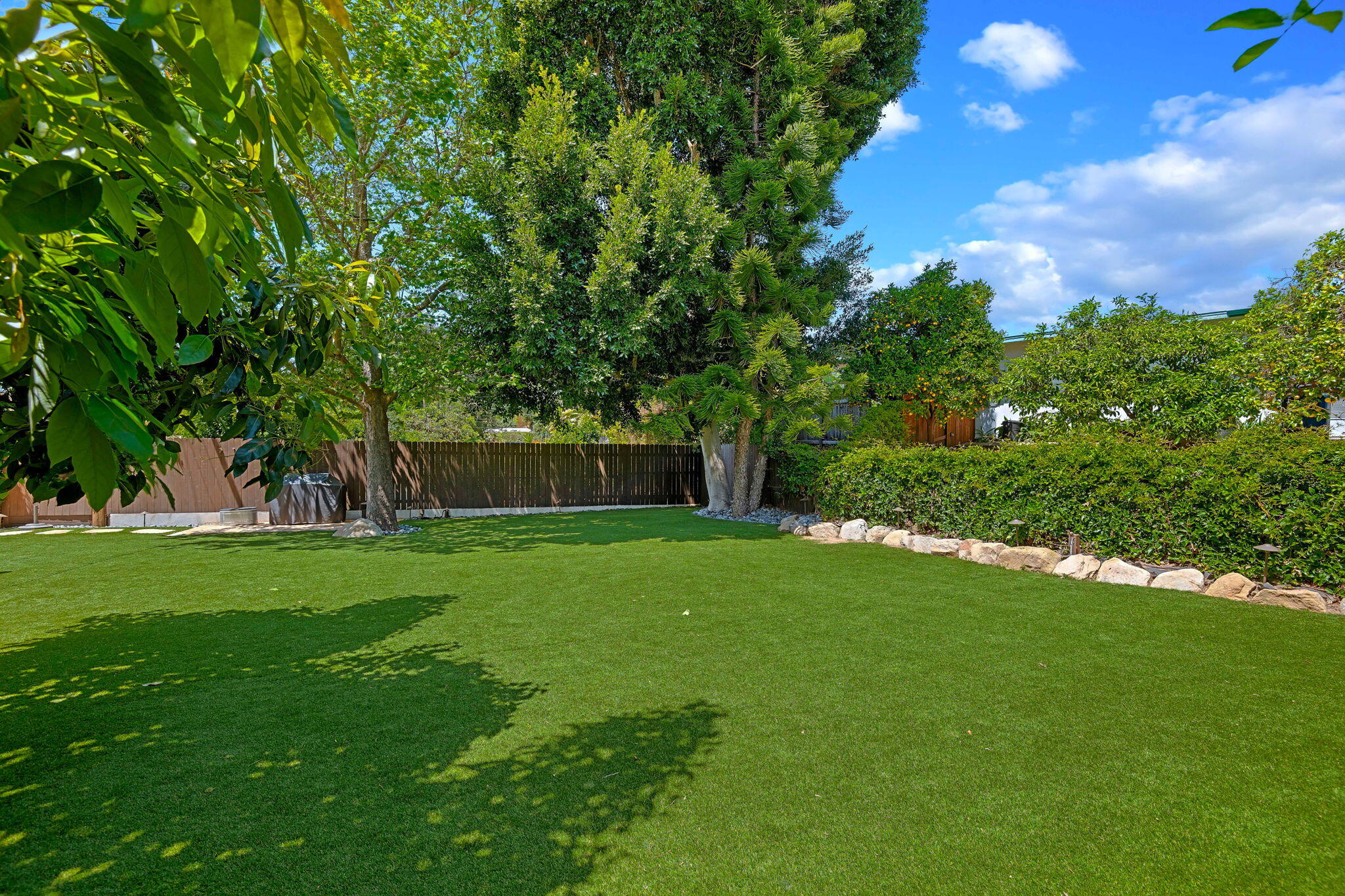 809 Willowglen Road Santa Barbara, CA 93105 - Photo 30 of 50 a view of a backyard with large trees