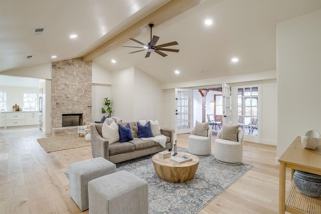 1432 Mount Gilead Road Keller, TX 76262 - Photo 28 of 40 a living room with furniture and a fireplace