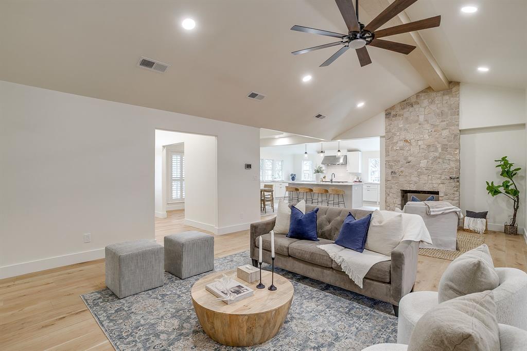 1432 Mount Gilead Road Keller, TX 76262 - Photo 6 of 40 a living room with furniture and a fireplace