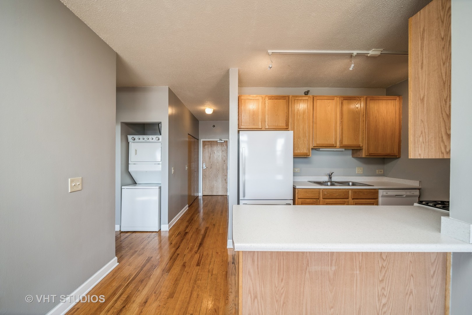 1529 South State Street, Unit 11F Chicago, IL 60605 - Photo 6 of 14 a kitchen with stainless steel appliances granite countertop a refrigerator and a sink