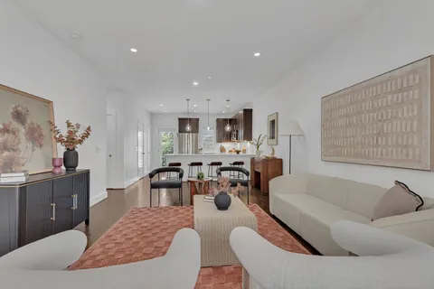 a living room with furniture and a couch