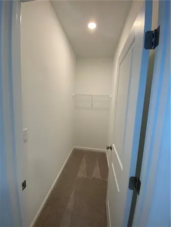 a view of small space with empty racks