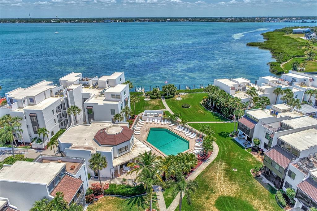 2950 North Beach Road, Unit A315 Englewood, FL 34223 - Photo 60 of 64 an aerial view of a house with outdoor space and lake view