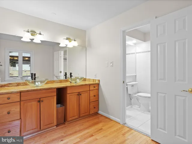 a bathroom with a shower and a toilet