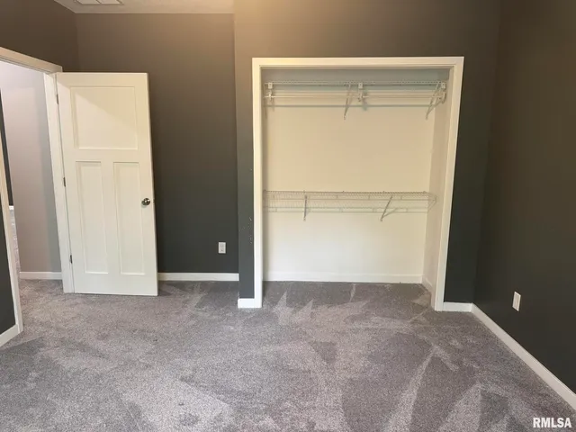 an empty room with a door