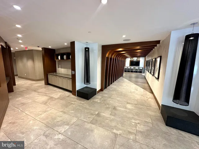 a view of gallery with stairs