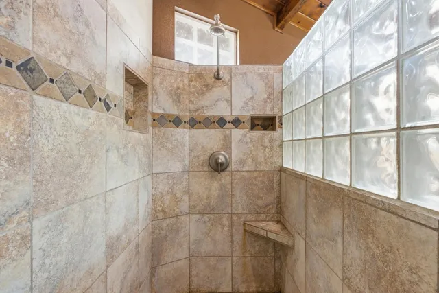 a bathroom with a shower