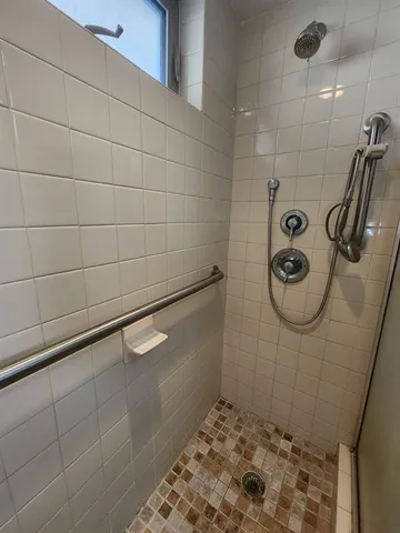 a bathroom with a shower