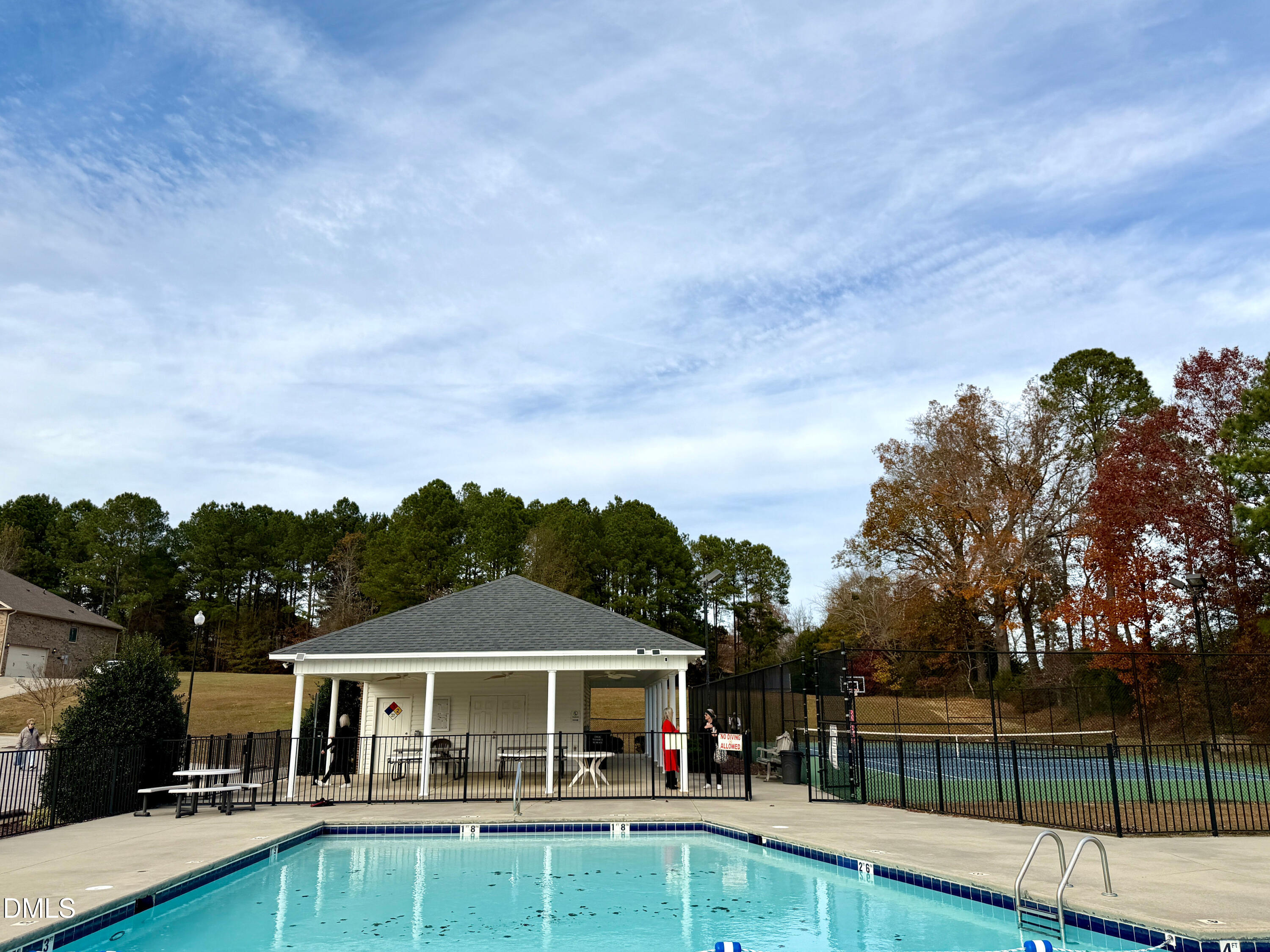 15 Cedar Falls Way Angier, NC 27501 - Photo 55 of 56 an outdoor view of house with swimming pool and furniture
