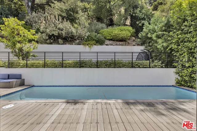 a view of a terrace with a bench