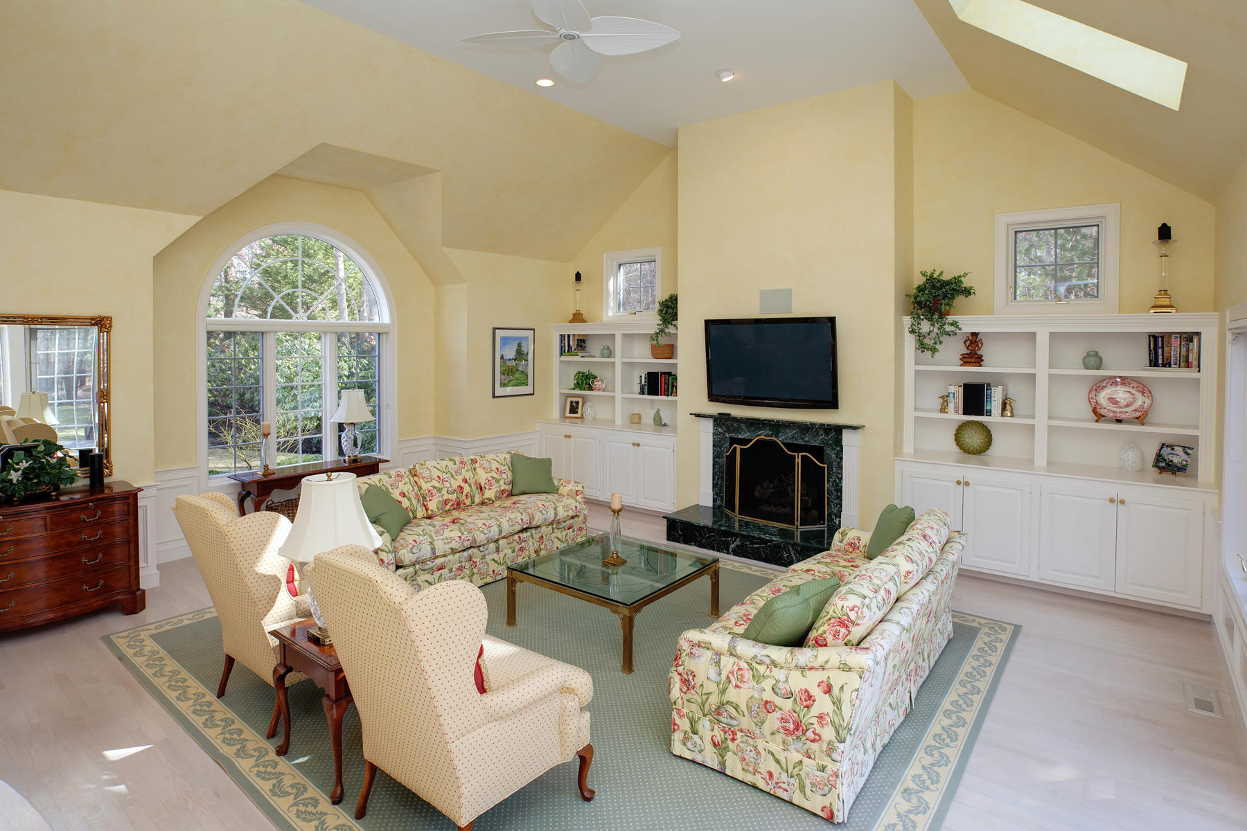 81 Farm Valley Road Osterville, MA 02655 - Photo 5 of 35 a living room with furniture fireplace and a flat screen tv