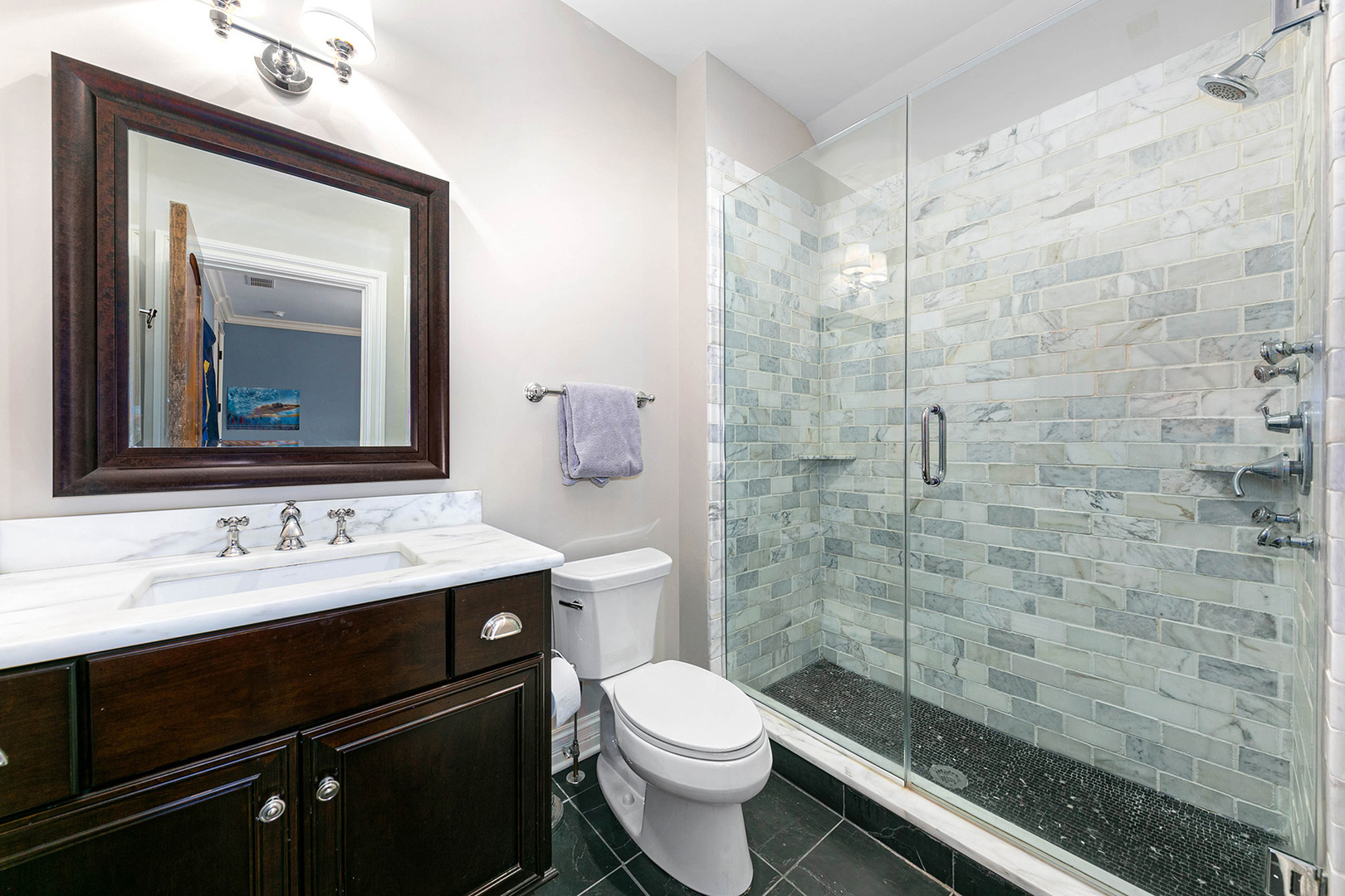 900 East Hillside Road Naperville, IL 60540 - Photo 50 of 73 a bathroom with a sink a toilet and shower