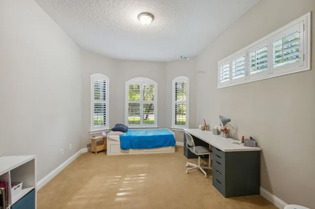 a living room with furniture ceiling fan