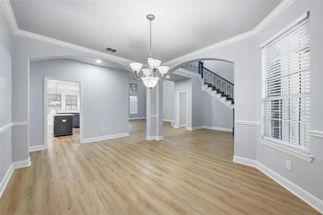 a view of a livingroom with a staircase