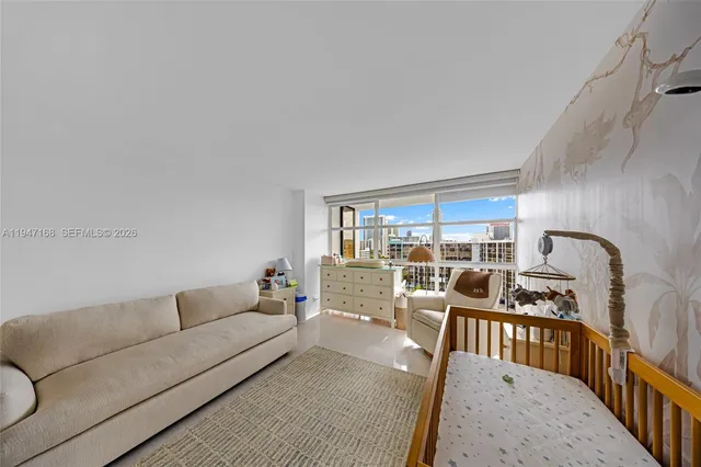 a view of a balcony with city view