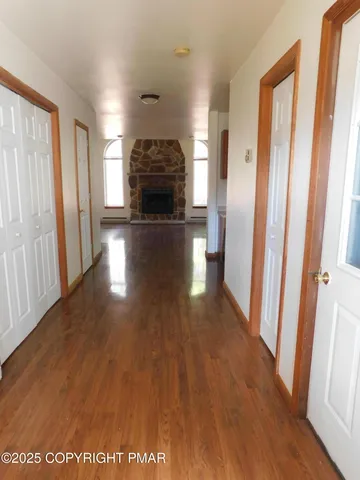 an entryway with a window