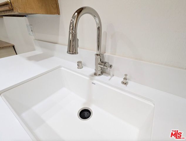 a close view of a sink in a bathroom