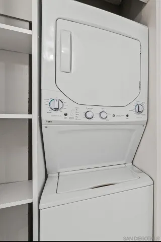 a close up view of washer and dryer