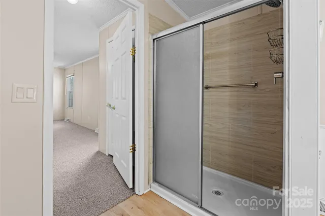 a view of small space with racks on the wall