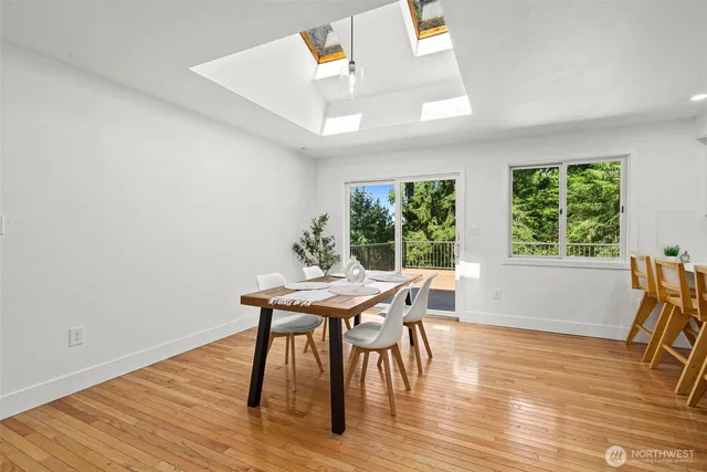 a workspace with wooden floor