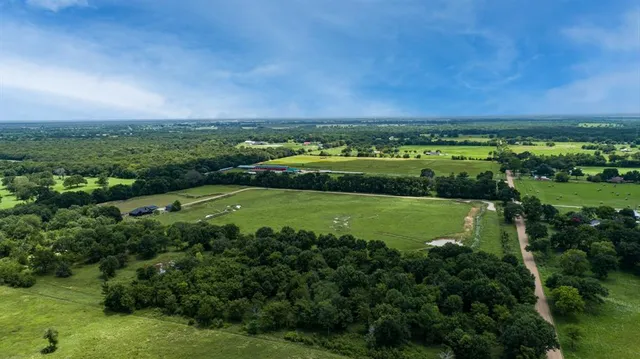 a view of a garden with a lake