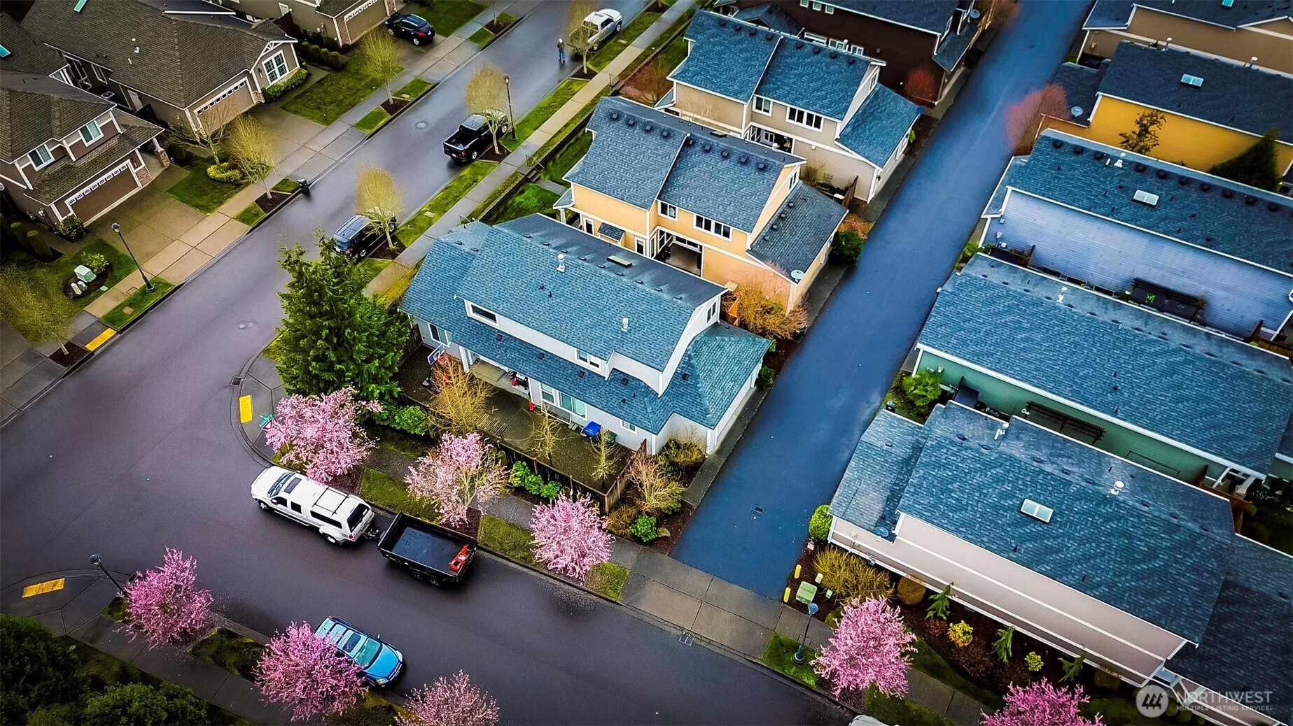 4646 Rochelle Street Southeast Lacey, WA 98503 - Photo 28 of 31 an aerial view of a house with a yard