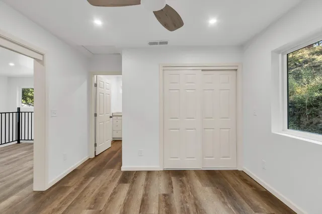 a view of a lake with houses