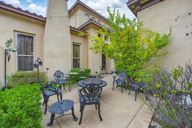 a view of a livingroom with furniture and a table