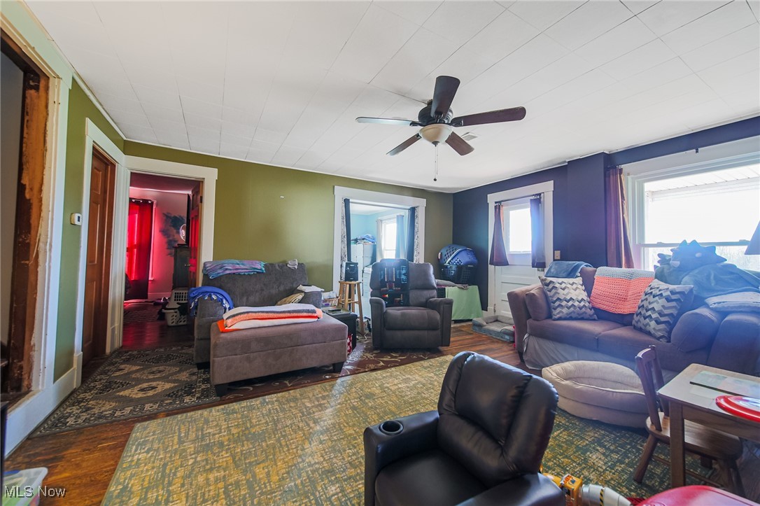 5905 Buffham Road Seville, OH 44273 - Photo 6 of 50 Living area with ceiling fan and wood finished floors